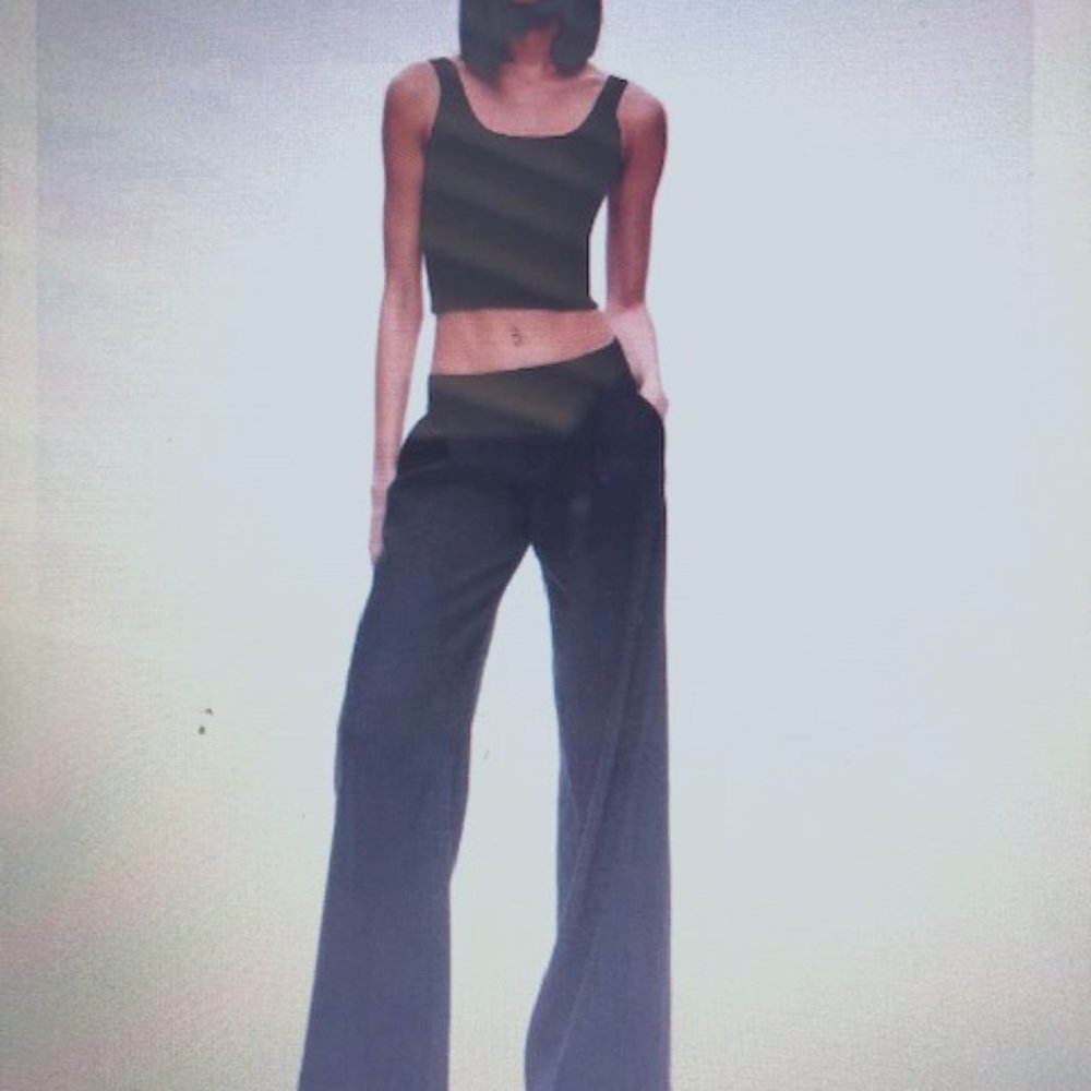 NWT ALICE + OLIVIA "Eric Low Rise Linen Trouser" Size 4
